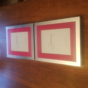 Set of 2 Silver & Red Photo Frames